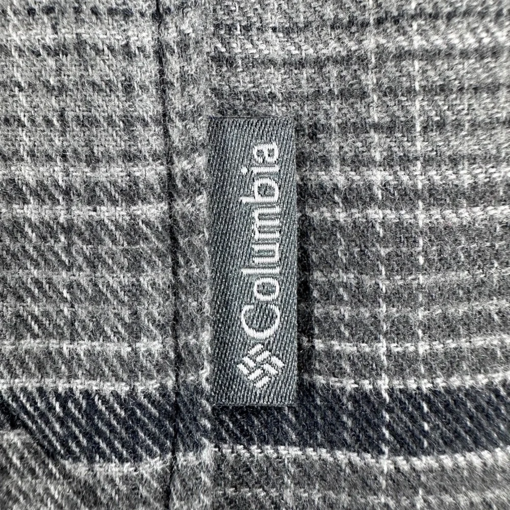 Columbia Button Down Mens M Medium Grey Plaid Omni-Wick Long Sleeve Hiking Shirt - Picture 10 of 16